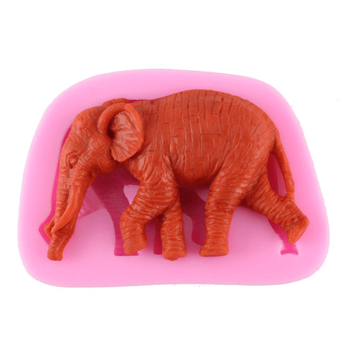 3D Elephant Shape Silicone Cake Fondant Mold Soap Mould Creative Animal Shape Baking Tools - MRSLM