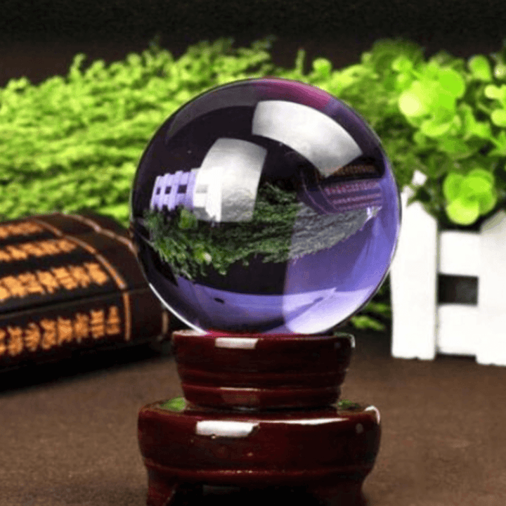 60Mm Natural Purple Amethyst Quartz Crystal Ball Sphere Healing Gemstone Decorations with Stand - MRSLM