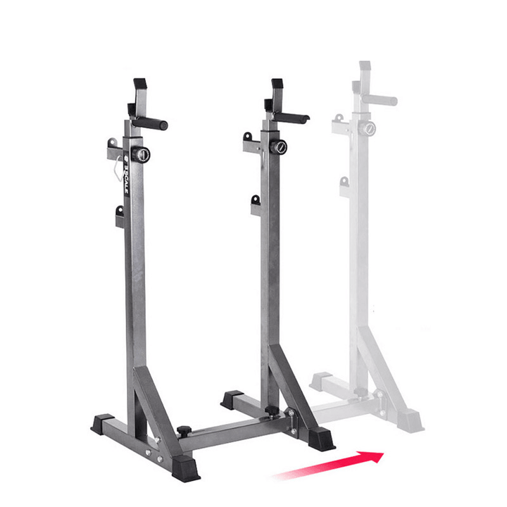 300KG Weight-Bearing Fitness Barbell Rack with Elastic Locking Pull Pin Adjustable Height Non-Slip Home Exercise Fitness Equipment - MRSLM