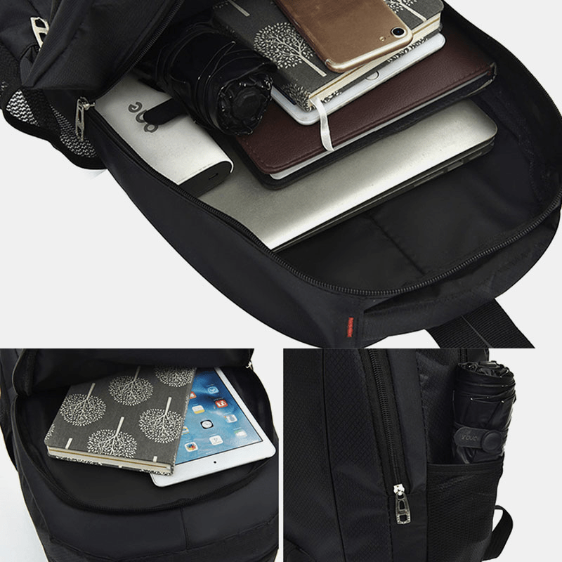 Men Oxford Cloth Multi-Function Large Capacity Laptop Bag Casual Outdoor Travel School Bag Backpack - MRSLM