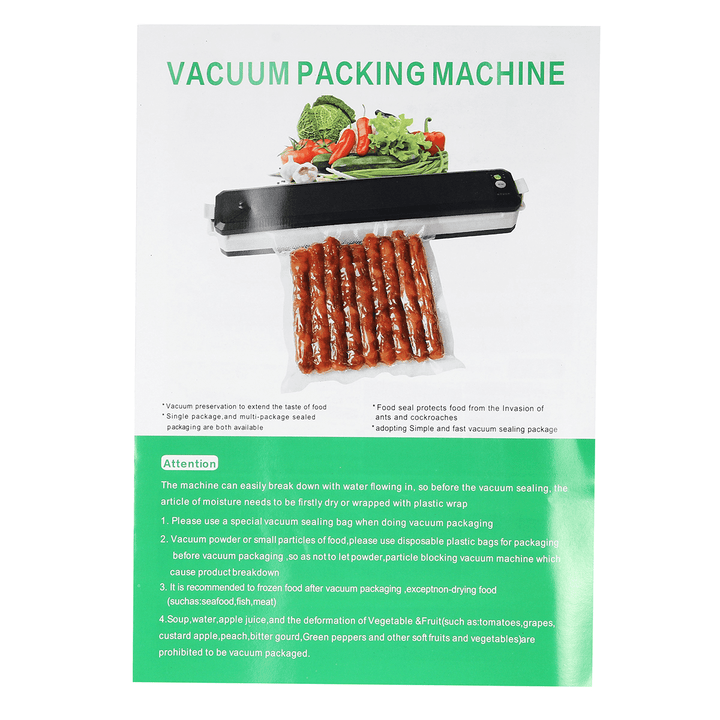 110V Vacuum Packing Machine Sealer Food Saver Meal Fresh Saver Vacuum Sealer Food Preservation - MRSLM