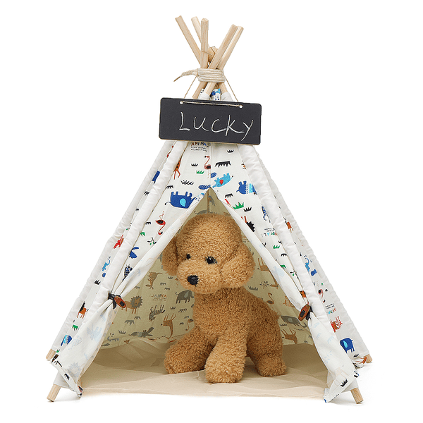 Pet Dog House Washable Tent Puppy Cat Indoor Outdoor Home Play Teepee Pet Bed - MRSLM