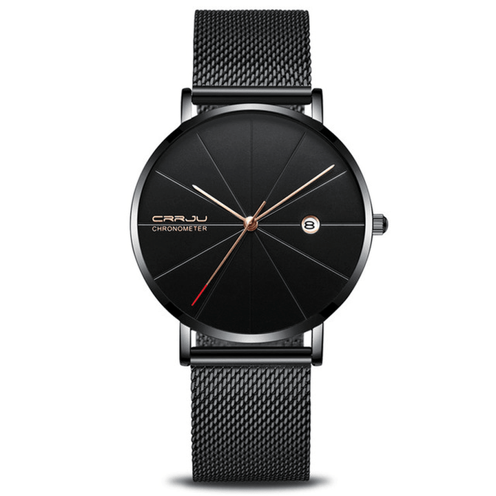 CRRJU 2216 Business Style Men Wrist Watch Date Display Analog Full Steel Quartz Watch - MRSLM