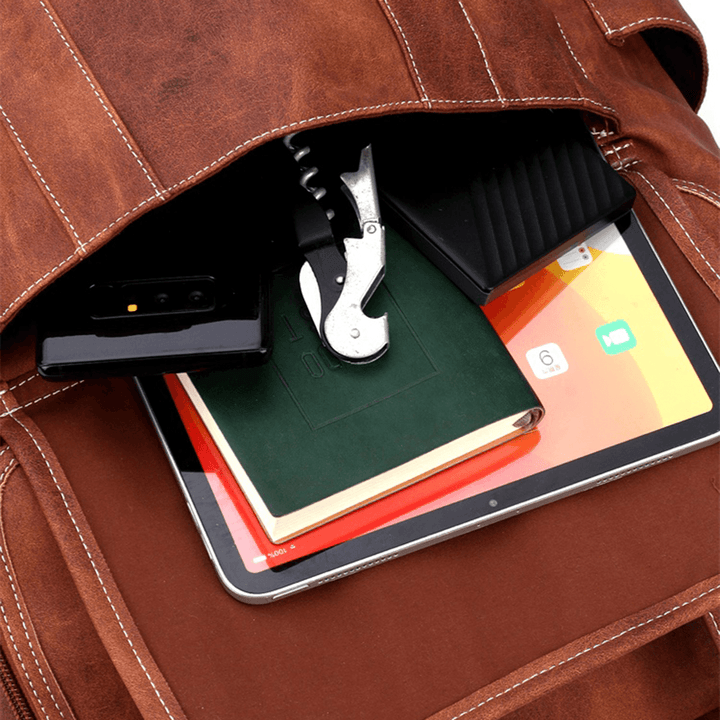 Men Vintage Multi-Pocket Anti-Theft 15.6 Inch Laptop Backpack - MRSLM