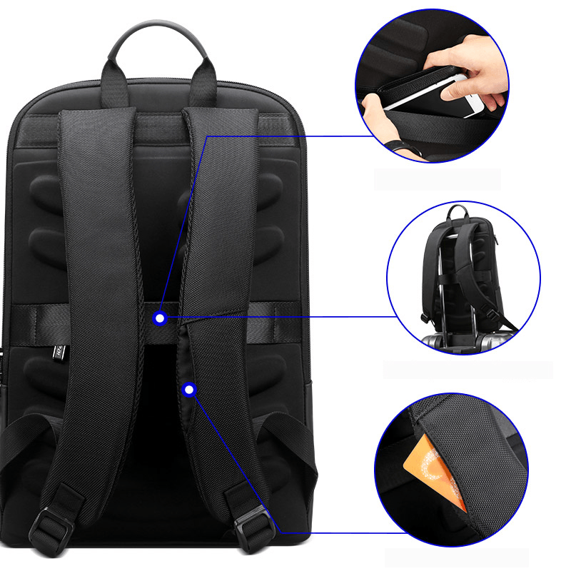 BOPAI 14Inch Men Ultrathin Laptop Backpack Rucksack Outdoor Business Travel Shoulder Bag - MRSLM