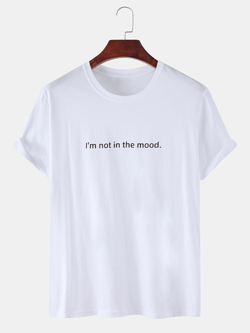 Mens Breathable Slogan Print Short Sleeve T-Shirts - MRSLM