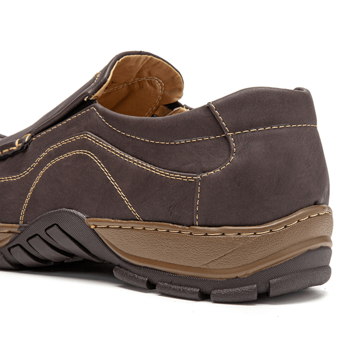 Men Slip Resistant Suture Soft Sole Comfy Slip-On Casual Shoes - MRSLM