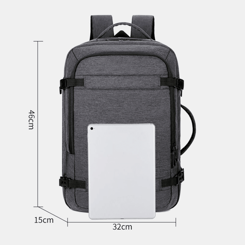 Men Polyester 15.6 Inch USB Charging anti Theft Business Laptop Bag Backpack - MRSLM