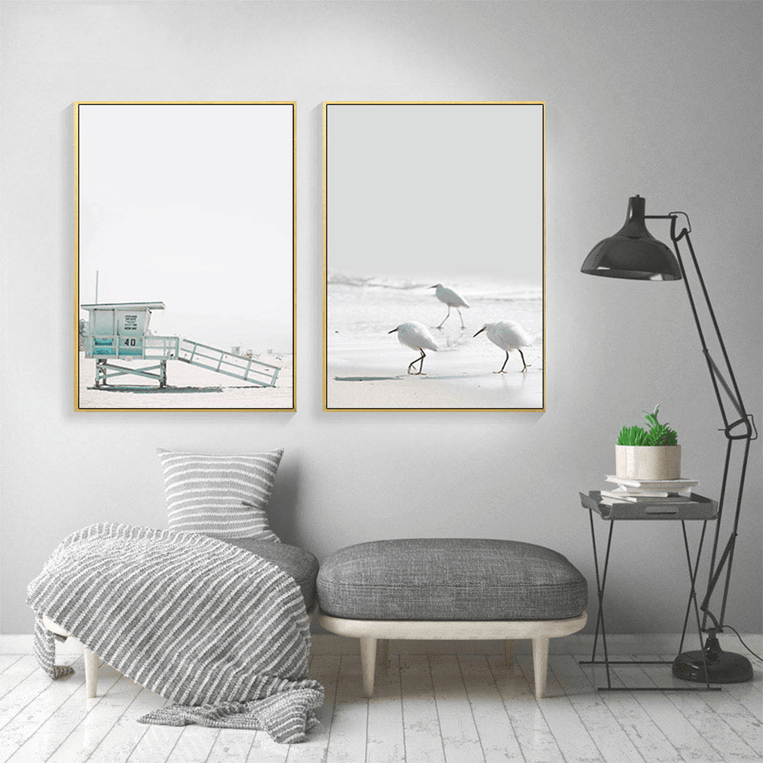 Sea Beach Landscape Nordic Poster Wall Art Canvas Prints Home Decorations Unframe - MRSLM