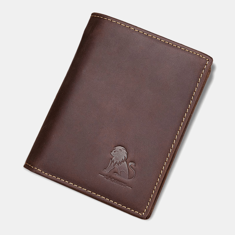 Men Genuine Leather Vintage RFID Blocking Wallet - MRSLM