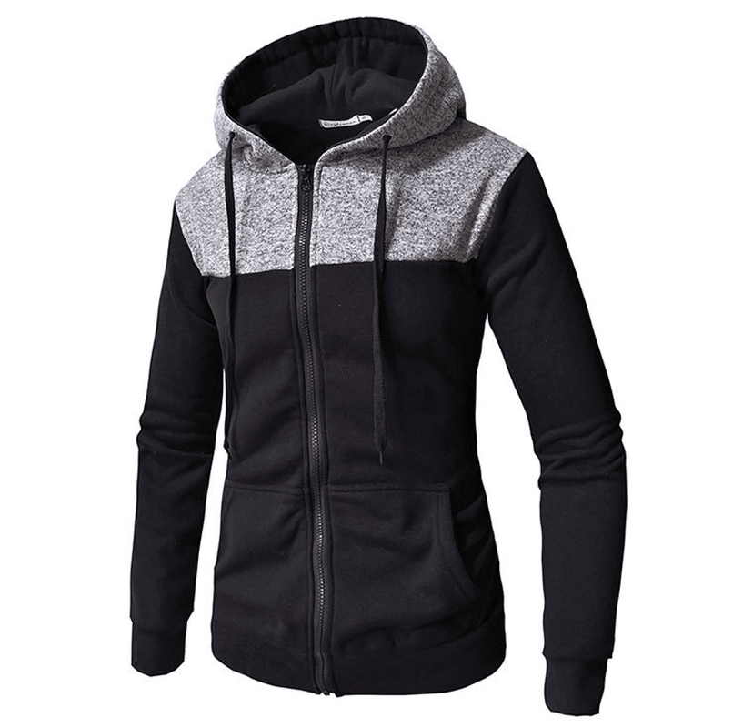 Hooded Color Block Casual Sweater Men'S Jacket Cardigan - MRSLM