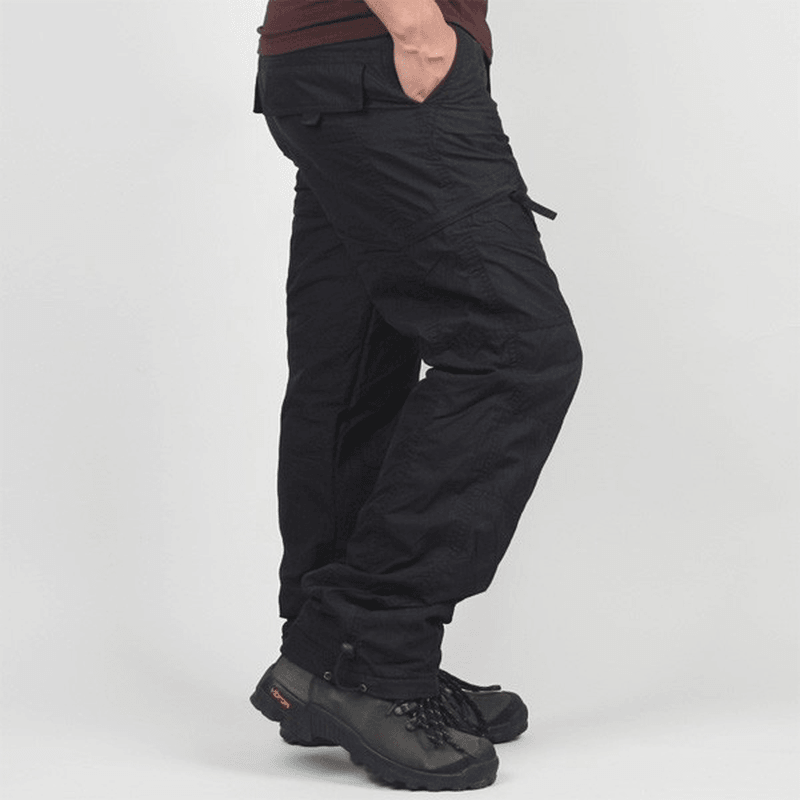 Mens Winter Outdoor Sports Trousers Military Tactical Thick Warm Cargo Pants - MRSLM