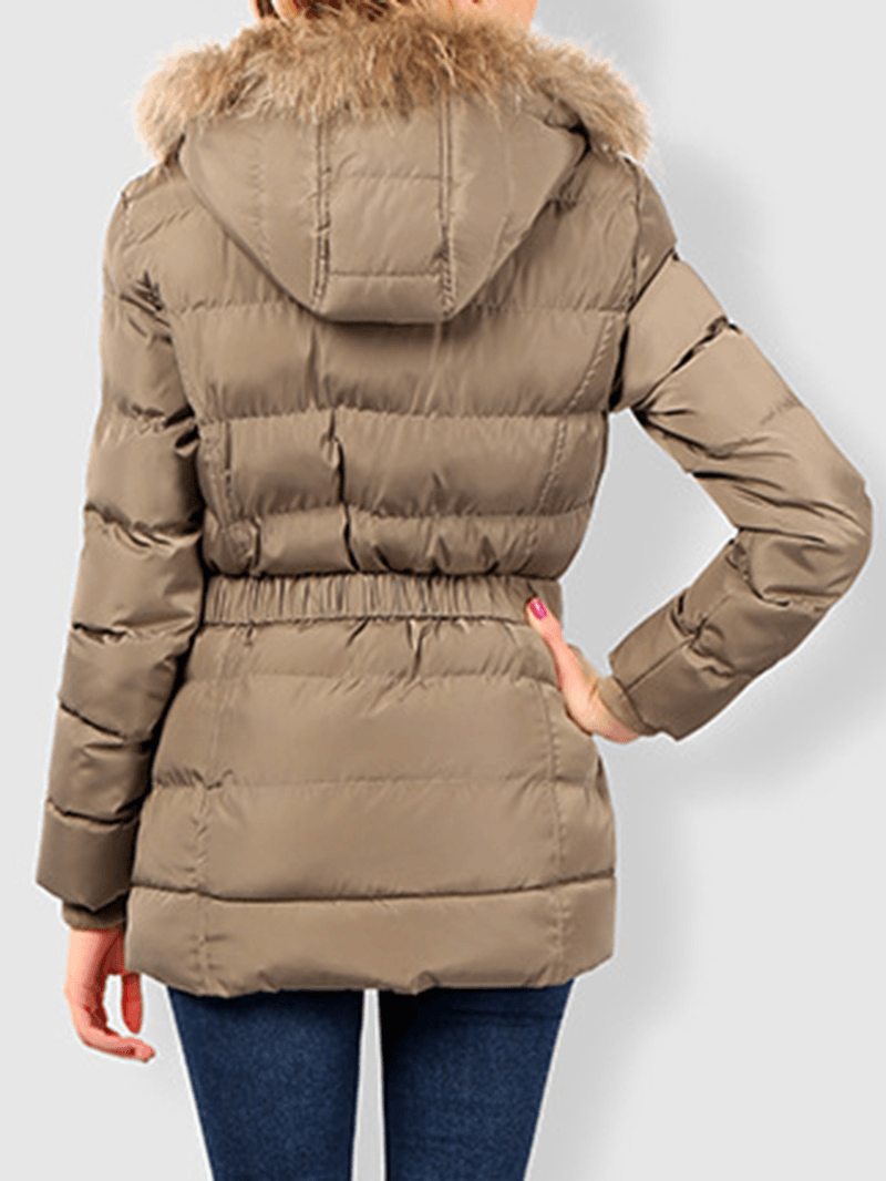 Faux Fur Hooded Quilted Coat - MRSLM