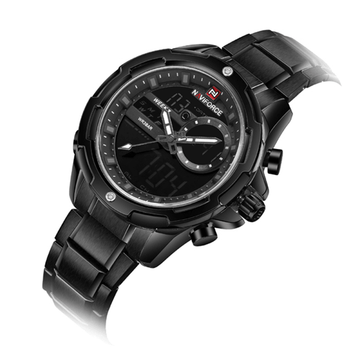 NAVIFORCE 9120 Male Dual Display Digital Watch Luminous Calendar Alarm Fashion Outdoor Watch - MRSLM