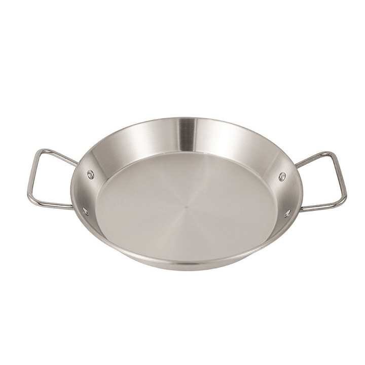 Campleader 24Cm Stainless Steel Seafood Plate Double Ear Non-Stick Frying Pot Outdoor Camping Kitchen Cooking Tool - MRSLM