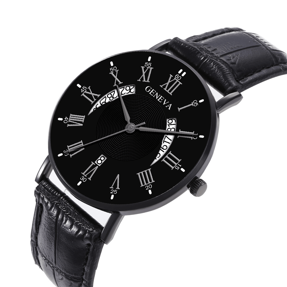 Khorasan Creative Casual Wing Hollow Design PU Leather Band Men Quartz Watch Wristband - MRSLM