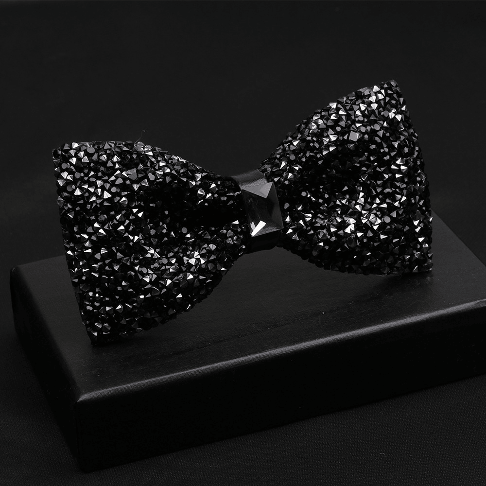 Fashionable Men'S Shiny Diamond Bow Tie - MRSLM