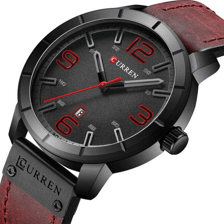 CURREN 8327 Casual Style Date Display Men Wristwatch Leather Band Quartz Watch - MRSLM