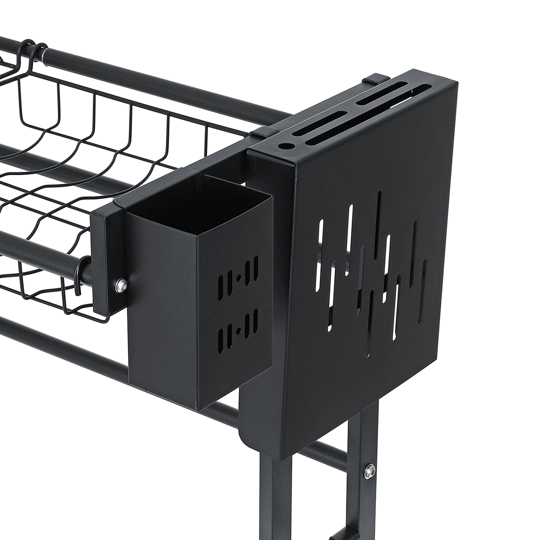 Stainless Steel Adjustable Dish Drying Rack Telescopic Filter Basket Kitchen Sink Organizer Drainage Rack - MRSLM