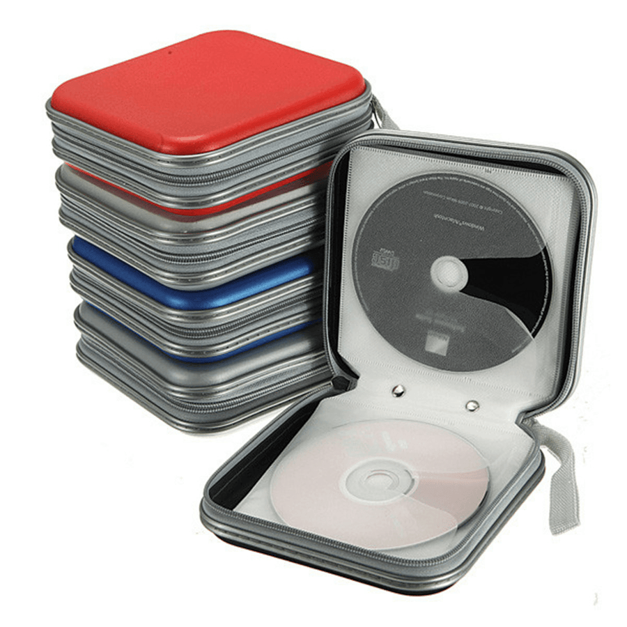 40 Disc CD DVD Double-Side Storage Case Organizer Holder Hard Wallet Album CD Storage Bag - MRSLM