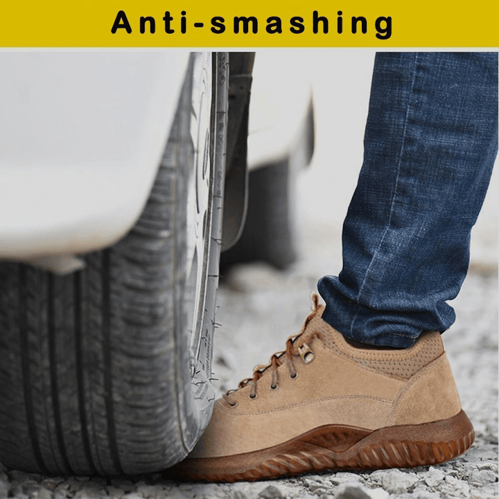Slip Resistant Lightweight Anti-Crash Soft Safety Work Shoes - MRSLM