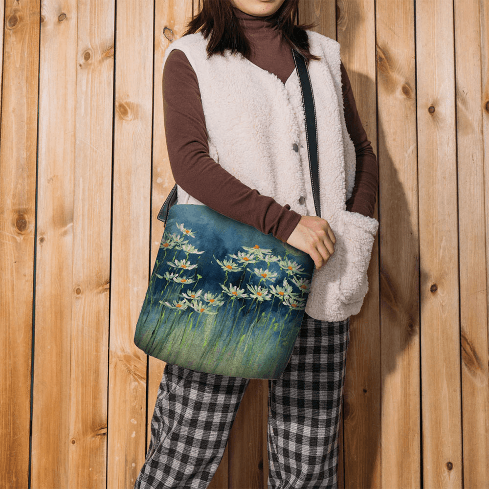Women Felt Flowers Pattern Prints Crossbody Bag Shoulder Bag - MRSLM