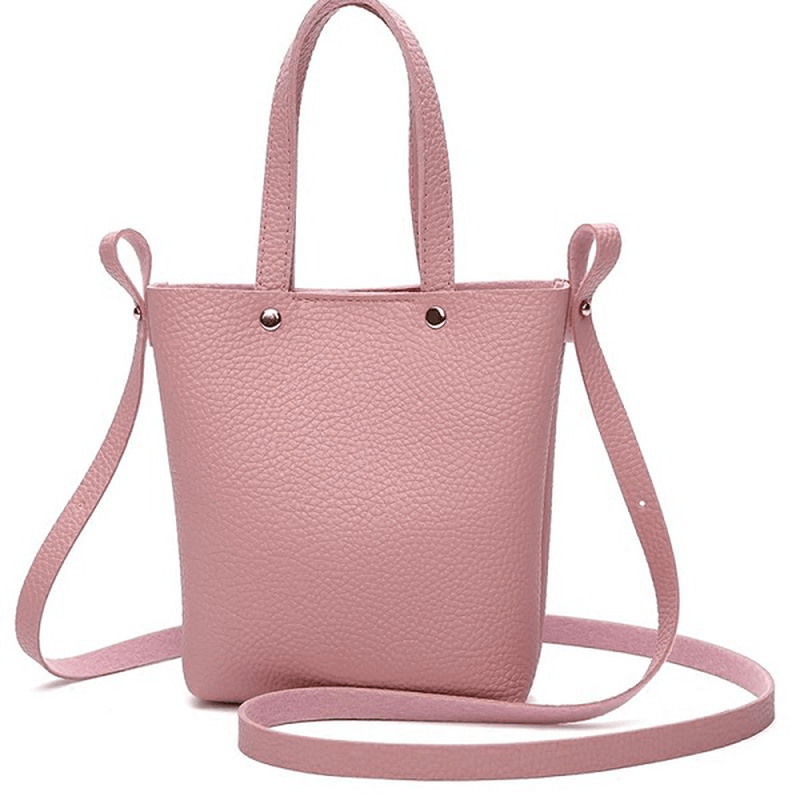 Women PU Leather Candy Color Small Handbag Phone Bag Shoulder Bag Crossbody Bag - MRSLM