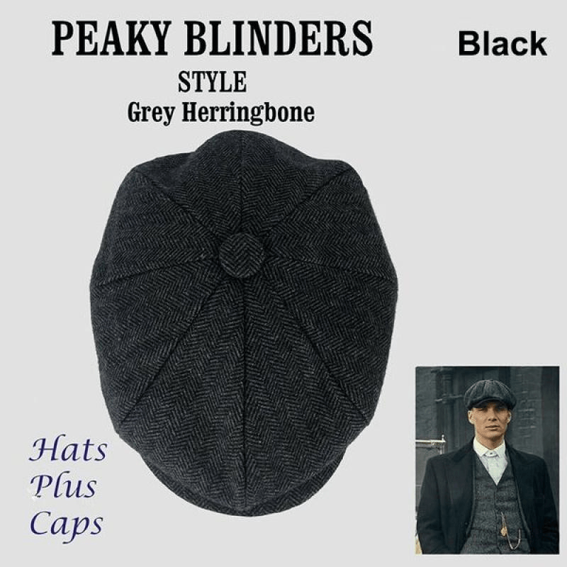 herringbone newsboy flat cap, view 5 - MRSLM
