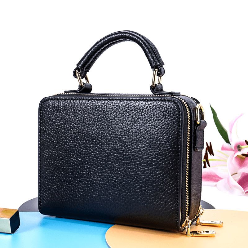 Women Genuine Leather Large Capacity Crossbody Bag Handbag - MRSLM