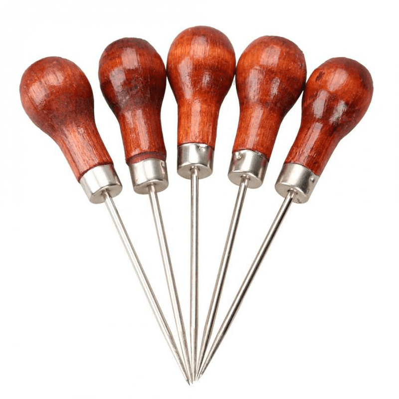 4Mm Leather Cloth Overstitch Wheel with 5Pcs Awl Pin Sewing Hand Punch Hole Tool - MRSLM