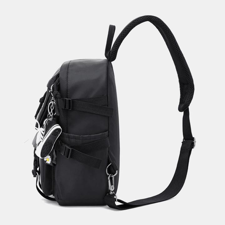 Men Muti-Pockets Waterproof Chest Bag Nylon Lightweight Comfortable Convertible Strap Crossbody Bag - MRSLM