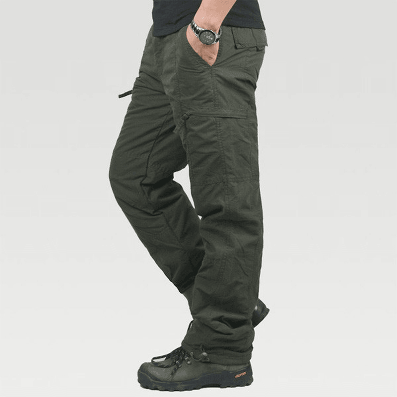 Mens Winter Outdoor Sports Trousers Military Tactical Thick Warm Cargo Pants - MRSLM