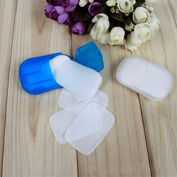 2 PCS Ipree™ 20 Pcs Paper Soap Outdoor Cleaning Supplies Travel Sterilizer Portable Hand Washing Small Sheet - MRSLM