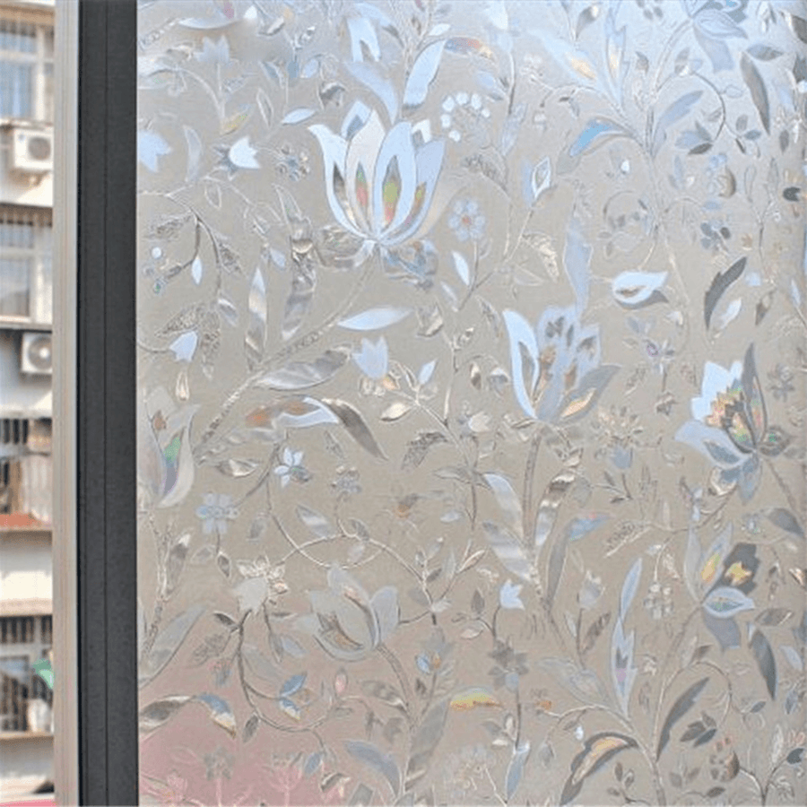 100Cm Anti-Uv Tulip Window Film Frosted Window Sticker Privacy Office Home Decoration - MRSLM