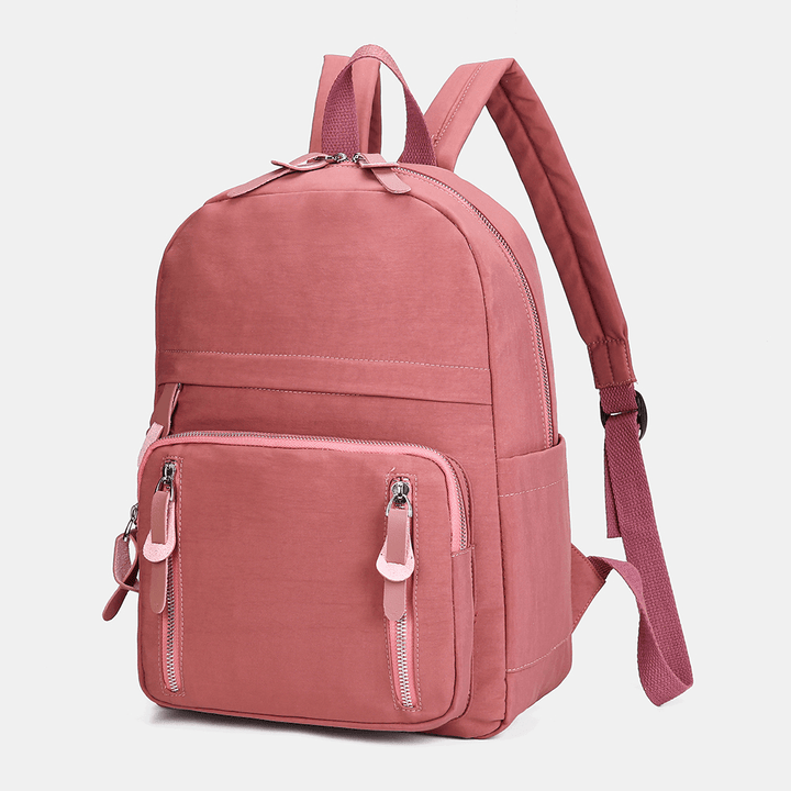 Women Casual Nylon Basic Casual Backpack School Bag - MRSLM