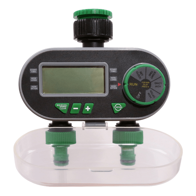 Aqualin Two Outlet Automatic Watering Timer Garden Digital Electronic Water Timer Solenoid Valve Irrigation Controller - MRSLM
