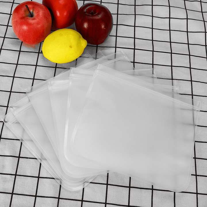 Reusable Translucent Frosted PEVA Food Storage Bag for Sandwich Snack Lunch Fruit Kitchen Storage Container - MRSLM