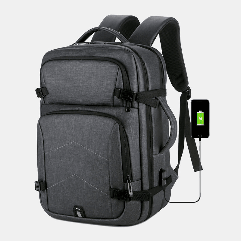 Men Large Capacity Waterproof USB Charging 16 Inch Laptop Bag Business Outdoor Handbag Backpack - MRSLM
