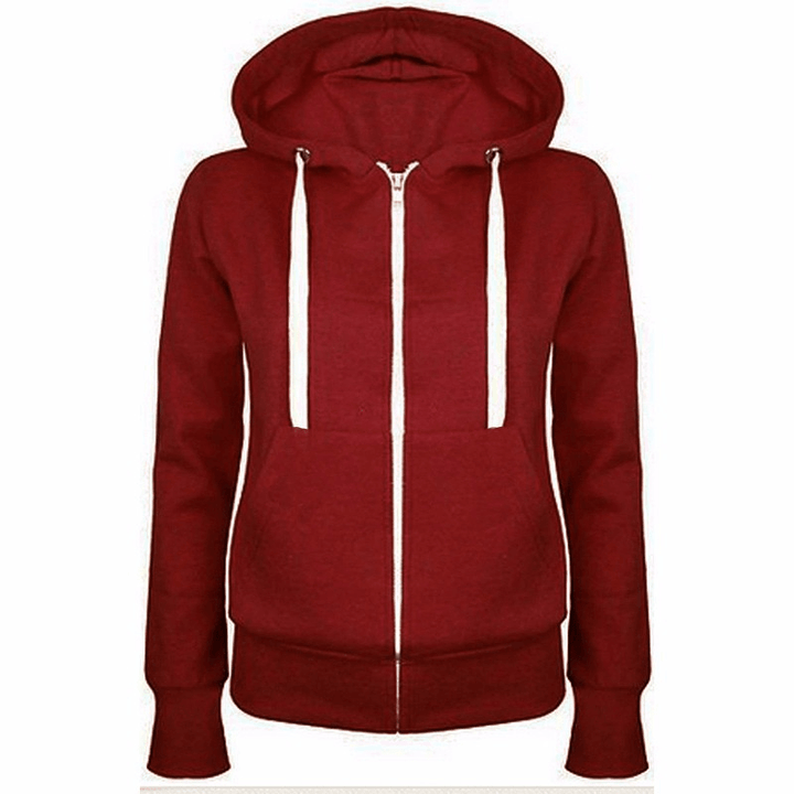 Men'S Fashion Solid Color Hooded Zip Jacket - MRSLM