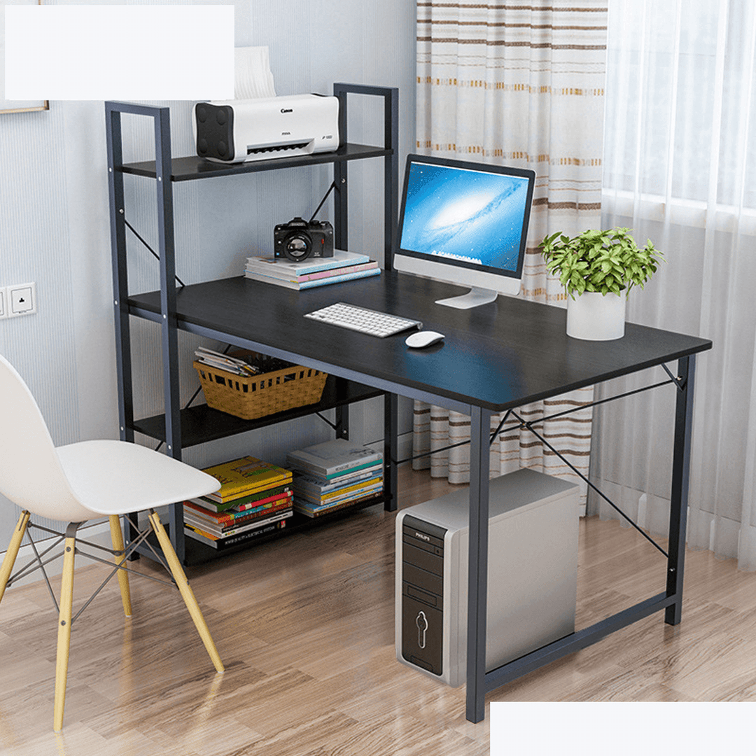 Simple Computer Desktop Desk Combination Bedroom Desk Bookshelf Writing Table for Home Office - MRSLM