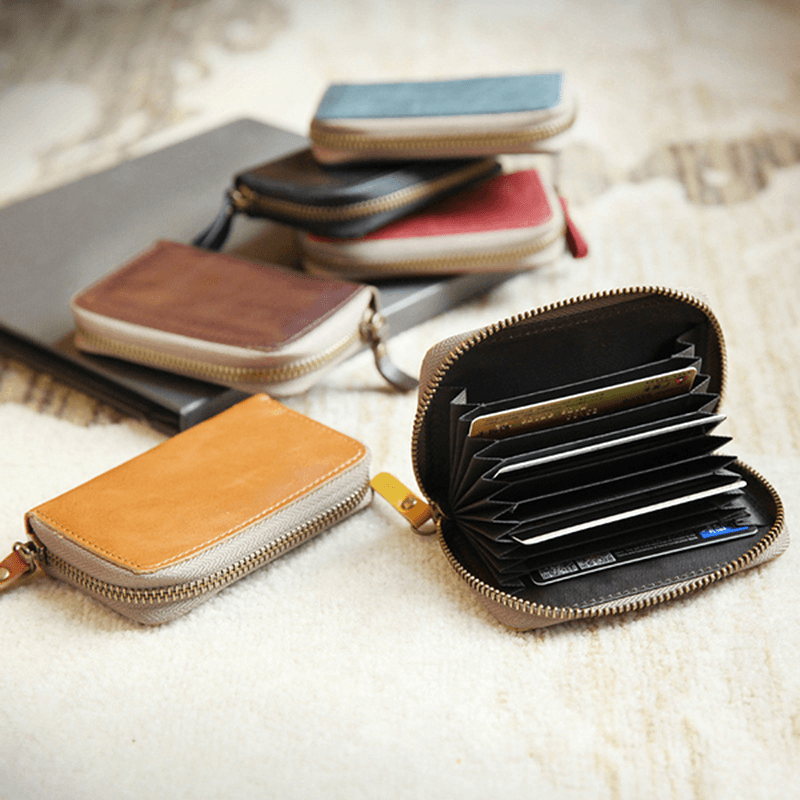 Men Genuine Leather Original Vintage Card Holder - MRSLM