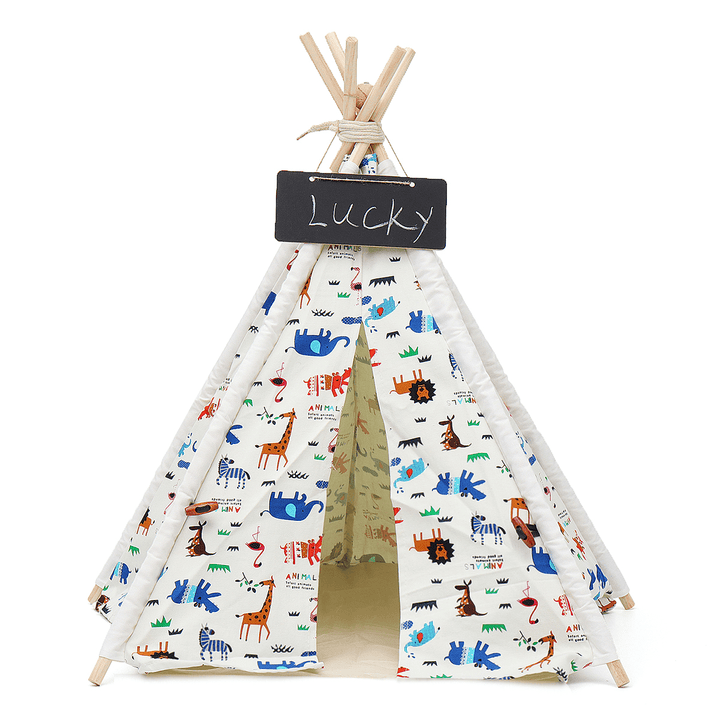 Pet Dog House Washable Tent Puppy Cat Indoor Outdoor Home Play Teepee Pet Bed - MRSLM