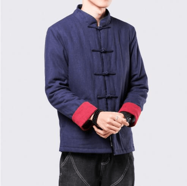 Fashionable and Simple Men'S Disc Button Padded Jacket - MRSLM