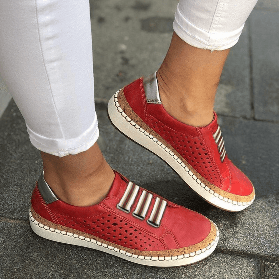 Women Casual Hollow Out Breathable Flats - MRSLM
