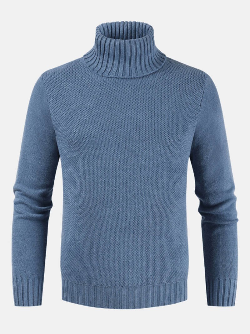 Men'S New Male Self-Cultivation High Collar Solid Color Sweaters - MRSLM