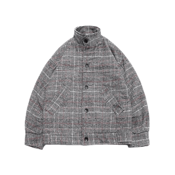 Thick and Loose Boys' All-Match Short Plaid Coat - MRSLM