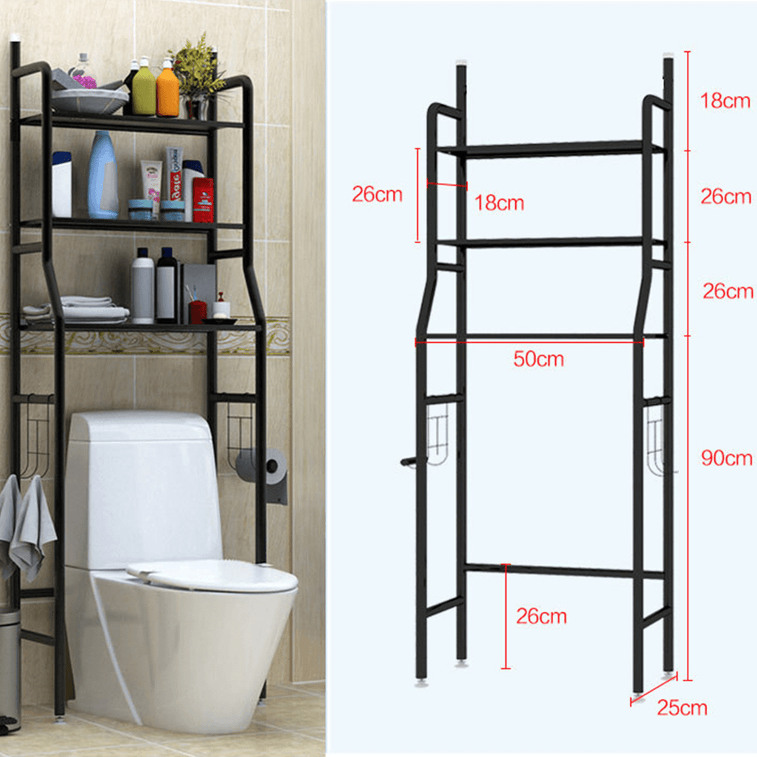 Bathroom Toilet Storage Rack Wall Punch-Free Toilet Washbasin Storage Shelf Bathroom Shelf Rack - MRSLM