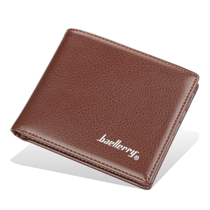 Men PU Leather Bifold Multi Card Slot Retro Business Soft Thin Wallet - MRSLM