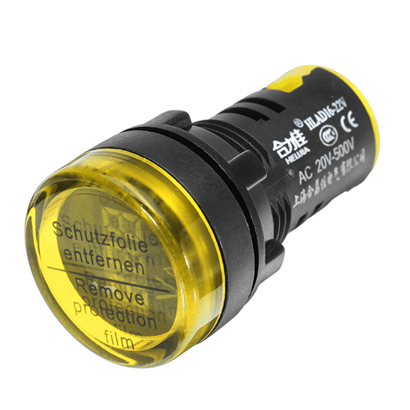 Machifit 22Mm AC 50-500V Yellow Digital AC Voltmeter Voltage Meter Gauge Digital Display Indicator - MRSLM