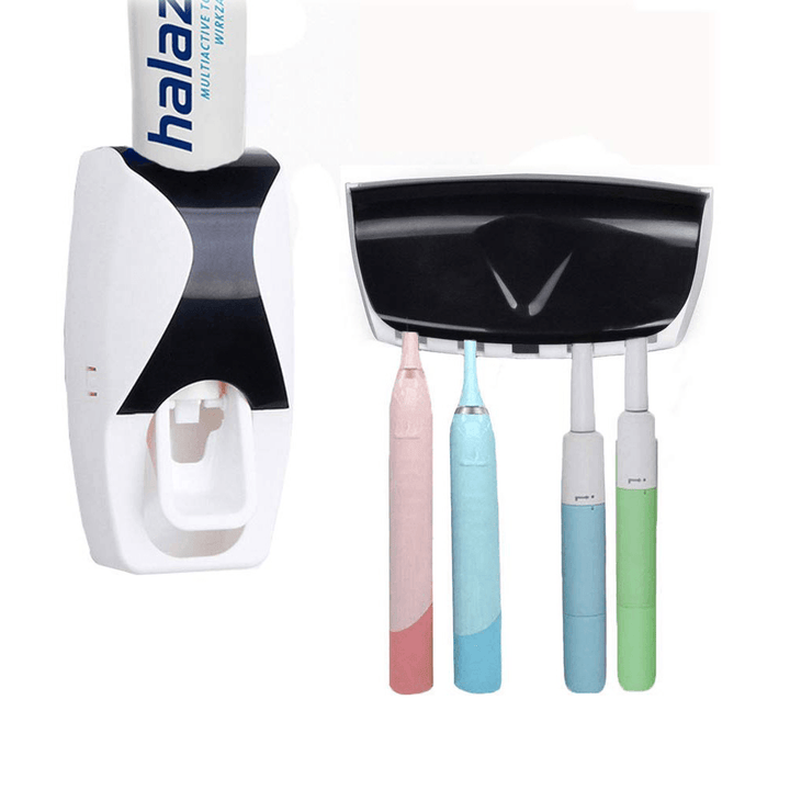 Automatic Bathroom Wall Mounted Toothpaste Dispenser with Five Toothbrush Holder - MRSLM